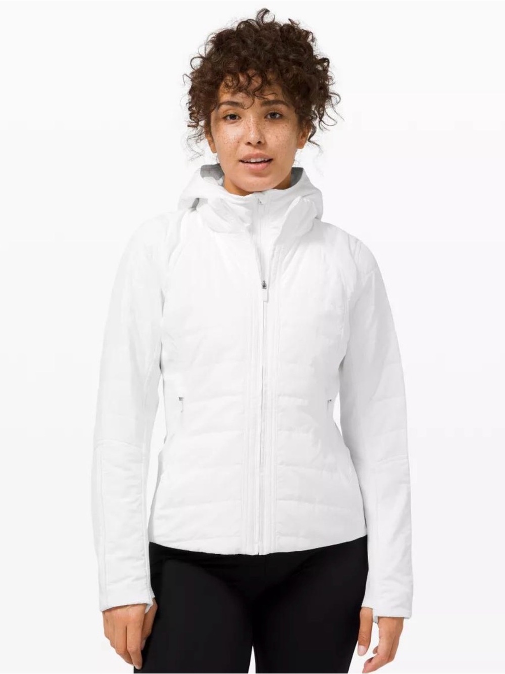 lululemon athletica Another Mile Jacket White 8 Insulated Reflective